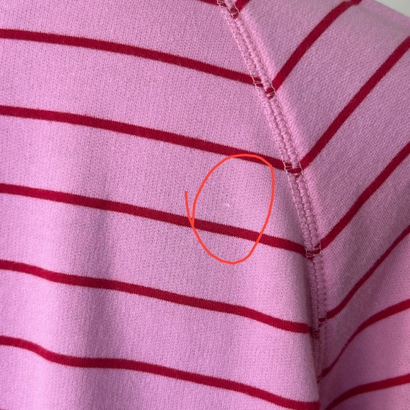 COMO Vintage Pink Red Stripe Love Graphic Sweatshirt Top Women's Size LG - Picture 5 of 9